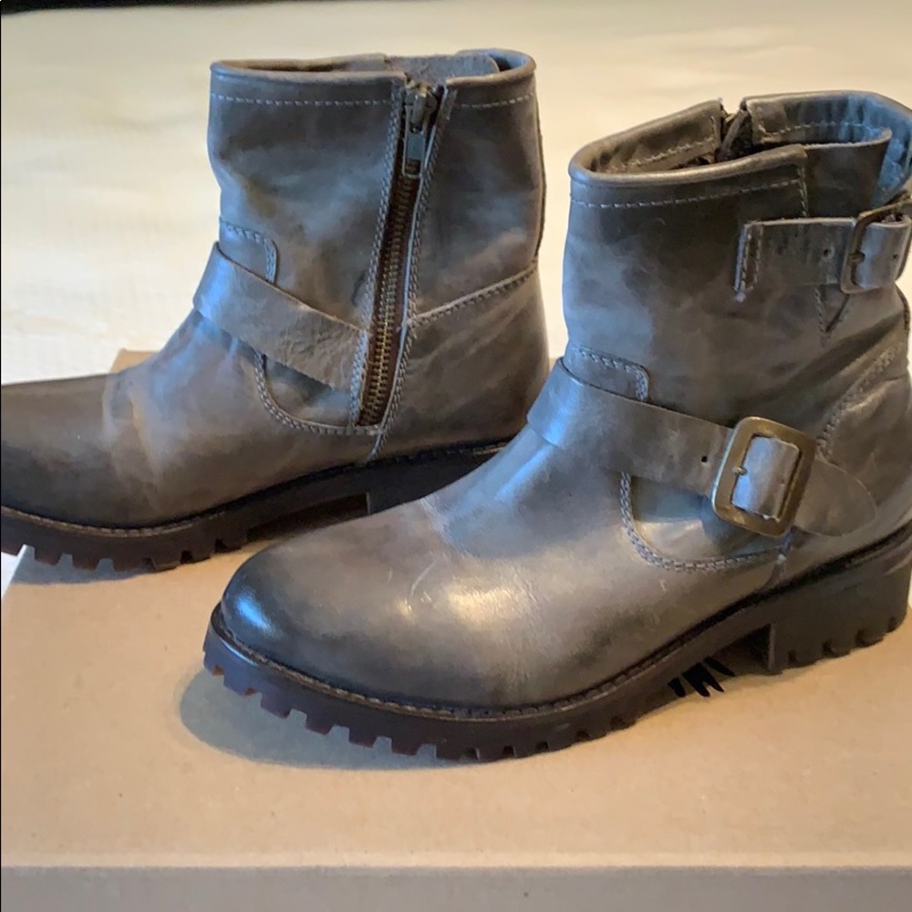 Free bird ankle booties in stone color